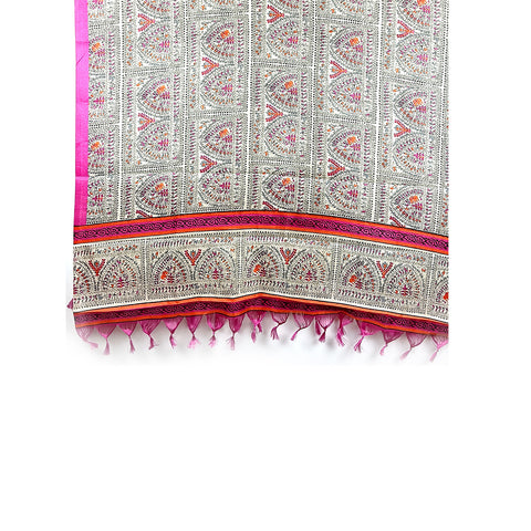 Khadi Cotton Poly Silk Tribal Print Dupatta