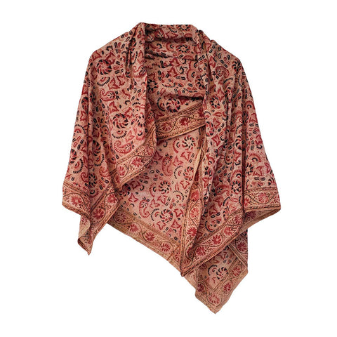 Indian Scarves Women's Kalamkari cotton stole Size  100X100 cm