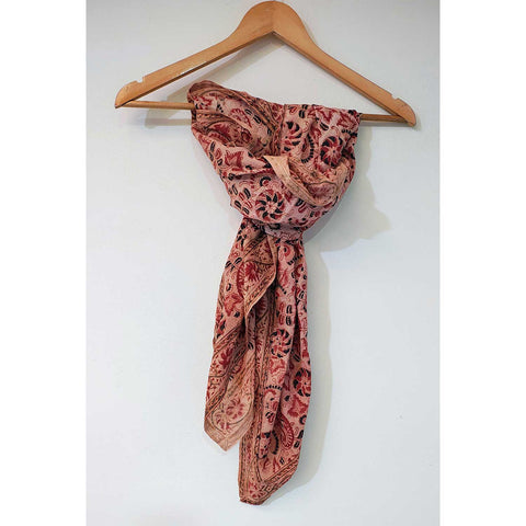 Indian Scarves Women's Kalamkari cotton stole Size  100X100 cm