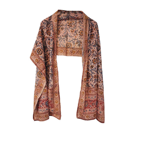 Indian Scarves Women's Kalamkari cotton stole Size  55x194 cm