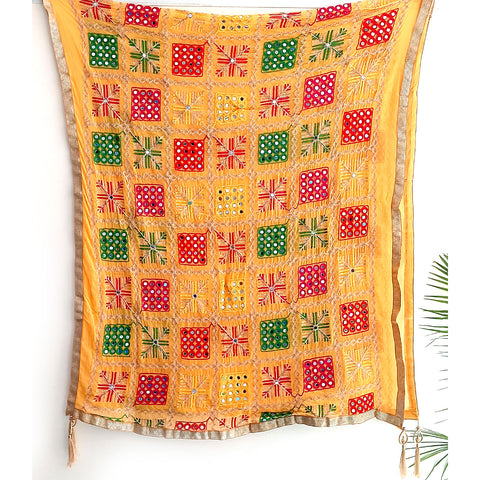 Kutch Embroidery Desigen Ludo Style Function Dupatta Size W 110 Cm X L 220 Cm.