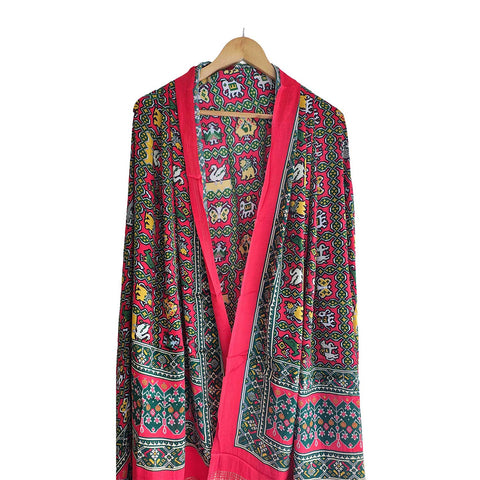 Semi Gaji Silk Bandhani Dupatta(Red)