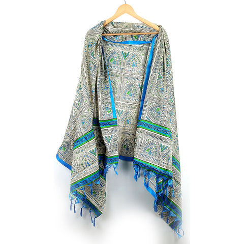 Khadi Cotton Poly Silk Tribal Print Dupatta