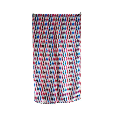 Vibrant Silk Stole with Ikat-Inspired Motifs
