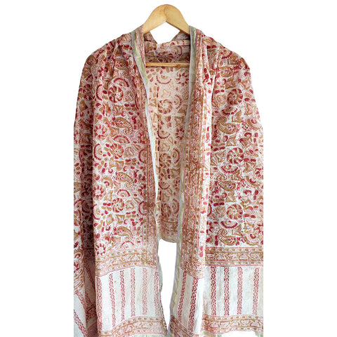 Chanderi Hand Block Printed Duptta