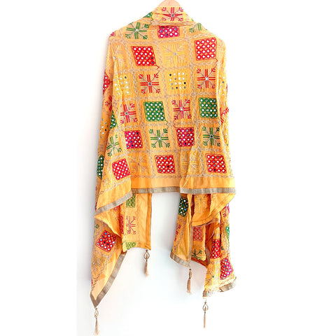 Kutch Embroidery Desigen Ludo Style Function Dupatta Size W 110 Cm X L 220 Cm.
