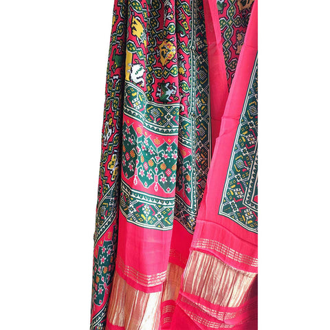 Semi Gaji Silk Bandhani Dupatta(Red)
