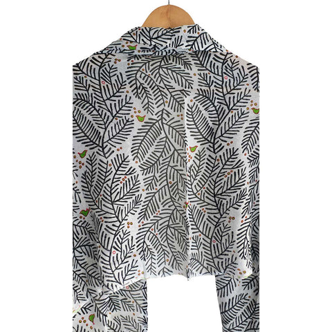 Women's Reversible Silk Viscose Summer Stole, with Fringe Tassels, 185 x 75 cm