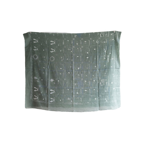 Yoga  Exercise Diagram Cotton Sarong  Large Beach Wrap ( Grey Color )