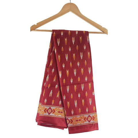 Khadi Cotton Poly Silk Digital Ikat Print Dupatta