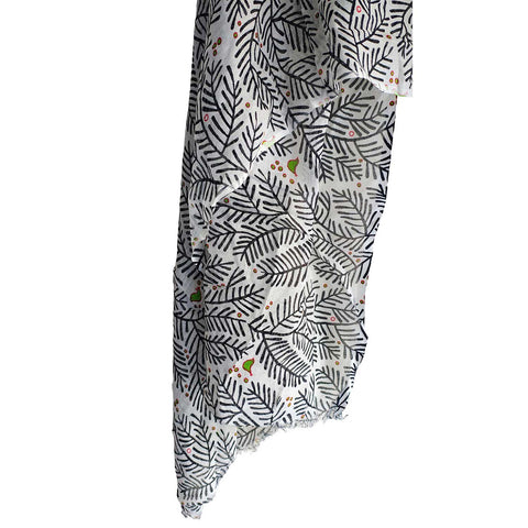 Women's Reversible Silk Viscose Summer Stole, with Fringe Tassels, 185 x 75 cm