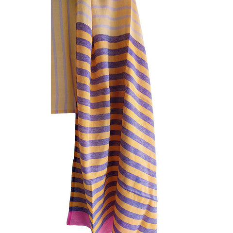 Earthy Elegance Embroidered Wool Stole | Blue | Warm Winter Wrap (ISYVMW011)