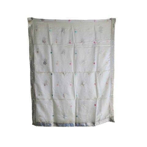 India Scarves Silk Dupatta with Intricate Embroidery