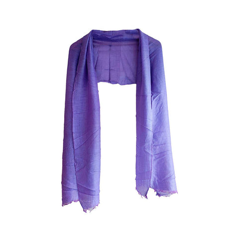 India Scarves Silk Stole, Plain, 51 cm Width x 65 cm Length, Lightweight (Purple)