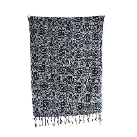 India Scarves Women's Viscose Geoi Design black and white colour Fragrance Stole, 75 Cm x 185 Cm
