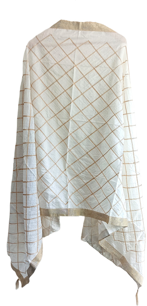 Golden Embroidery Desigen Dupatta Size W 95 Cm X L 210 Cm..