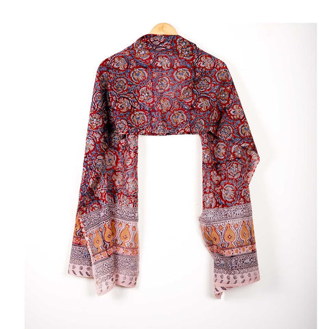 Indian Scarves Women's Kalamkari cotton stole Size  55x194 cm