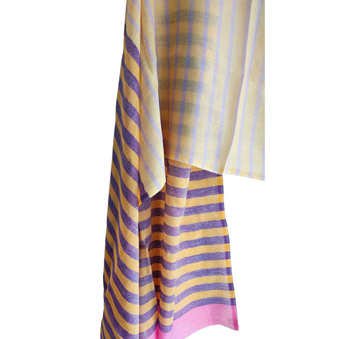 Earthy Elegance Embroidered Wool Stole | Blue | Warm Winter Wrap (ISYVMW011)