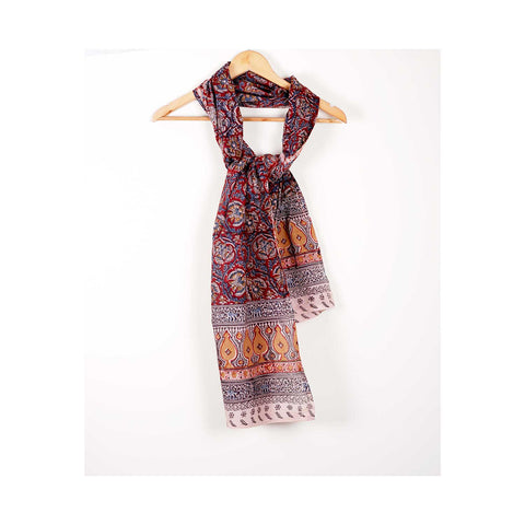 Indian Scarves Women's Kalamkari cotton stole Size  55x194 cm