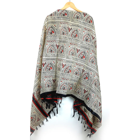Khadi Cotton Poly Silk Tribal Print Dupatta