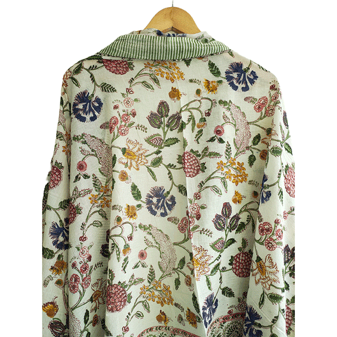 Bagru Block Print Sarong, Sarong Beach Wrap, Cotton Sarong,Pareo, Summer Pareo ,Size 45X80 Inc(light green)