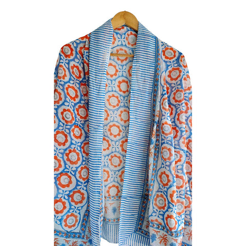 Bagru Block Print Sarong, Sarong Beach Wrap, Cotton Sarong,Pareo, Summer Pareo ,Size 45X80 Inc