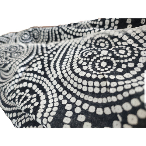 India Scarves Women's Viscose Geoi Design black and white colour Fragrance Stole, 75 Cm x 185 Cm