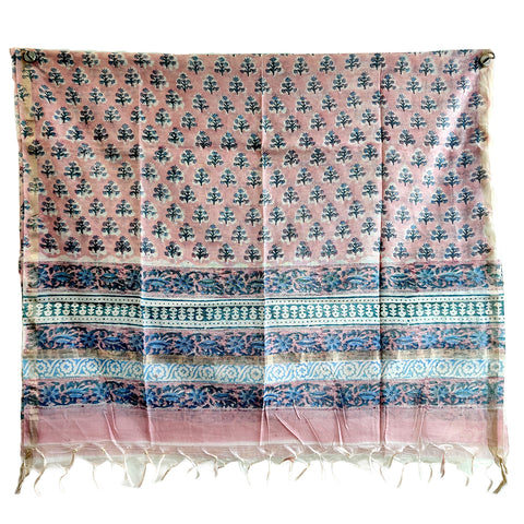 Chanderi Hand Block Printed Duptta
