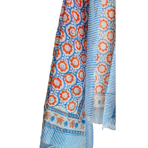 Bagru Block Print Sarong, Sarong Beach Wrap, Cotton Sarong,Pareo, Summer Pareo ,Size 45X80 Inc