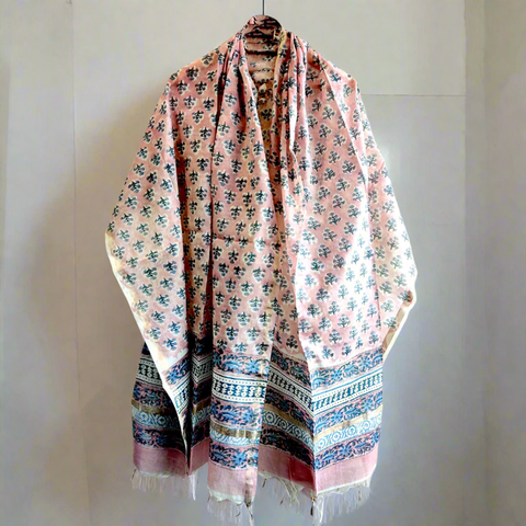 Chanderi Hand Block Printed Duptta