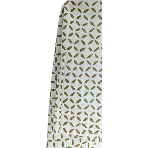 Bagru Hand Block Printed Pure Cotton White colour floral Stole