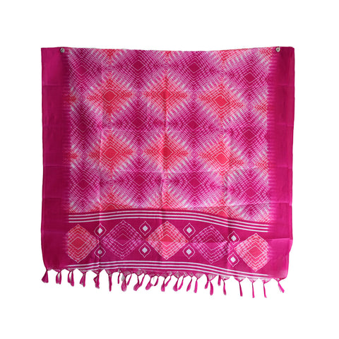 Khadi Cotton Floral Print Design Dupatta (pink colour)