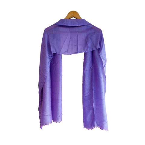 India Scarves Silk Stole, Plain, 51 cm Width x 65 cm Length, Lightweight (Purple)