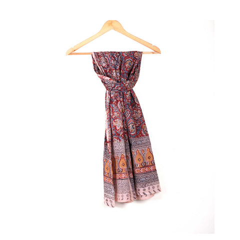 Indian Scarves Women's Kalamkari cotton stole Size  55x194 cm