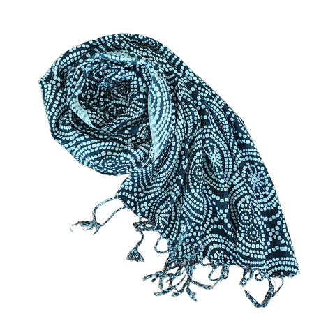 India Scarves Women's Viscose Geoi Design black and white colour Fragrance Stole, 75 Cm x 185 Cm