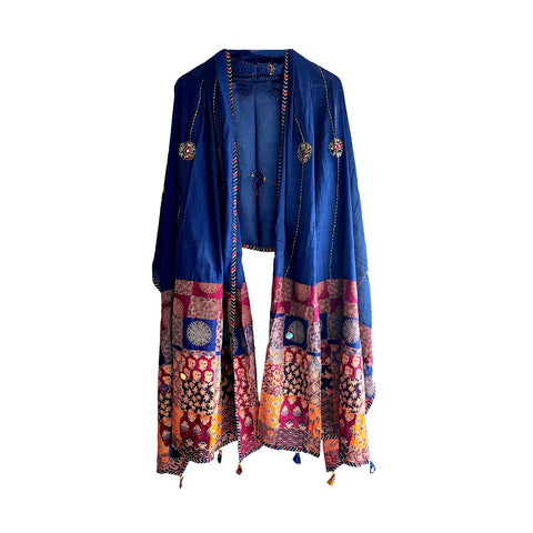 India Scarves Ajrakh Applique Patchwork Cotton Dupatta