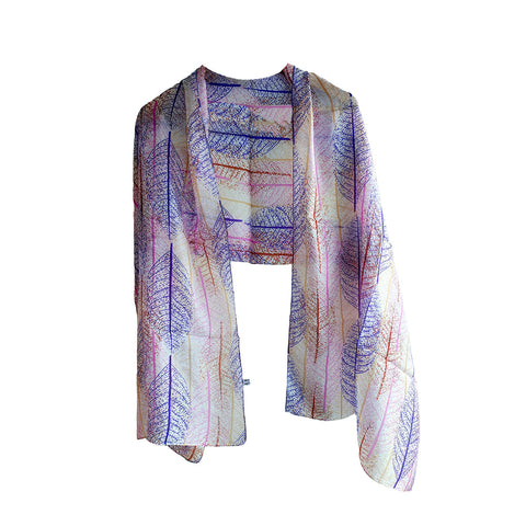 Silk Scarf with Botanical Print