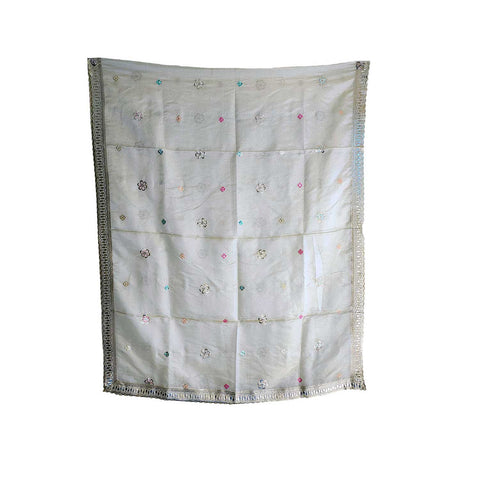 India Scarves Silk Dupatta with Intricate Embroidery