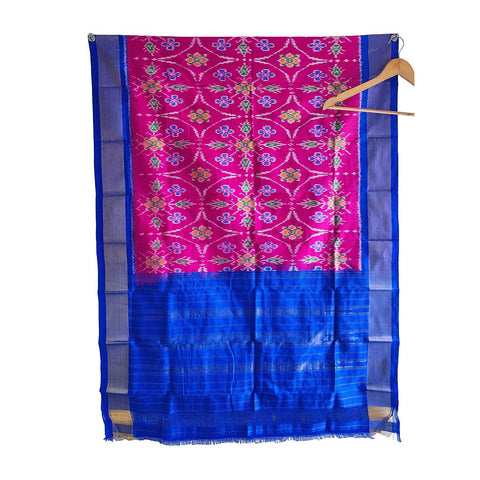 Eternal Beauty Handwoven Pochampally Ikat Silk Dupatta with Zari Elegance