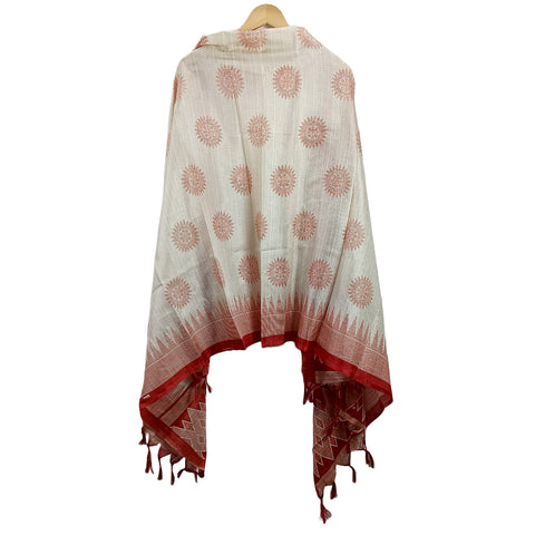 Khadi Cotton Poly Silk Digital Elegancia Print Dupatta