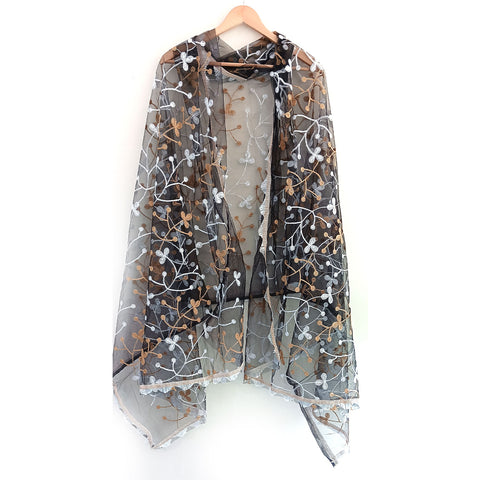 Women's Embroidered Organza Dupatta Size W 95 Cm X L 210 Cm…