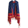 Khadi Cotton Silk mix of cultures Printed Dupattas with Tassels Multi Color Size W 115 Cm X L 230 Cm (Royal Blue)