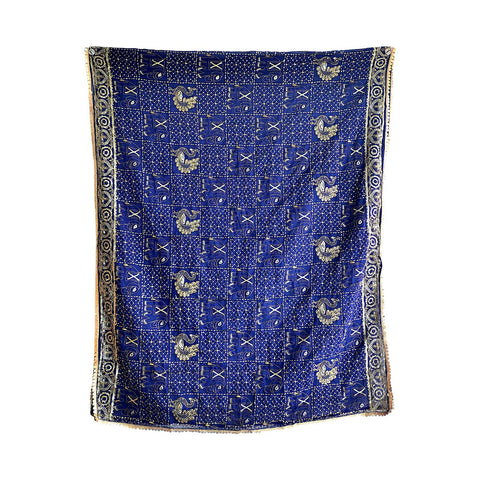 India Scarves Handcrafted Paisley Grid Dupatta in Georgette with Ornate Border Detailing