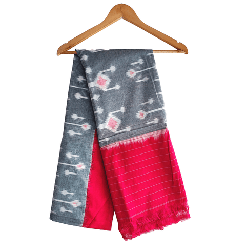 Eternal Beauty Handwoven Pochampally Ikat Silk Dupatta with Zari Elegance