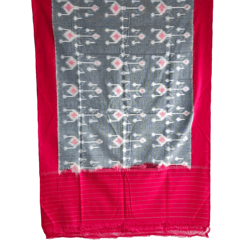 Eternal Beauty Handwoven Pochampally Ikat Silk Dupatta with Zari Elegance