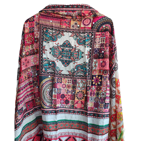 Pakistani Digital Printed Chinnon Fancy Heavy Mirror Work Dupatta