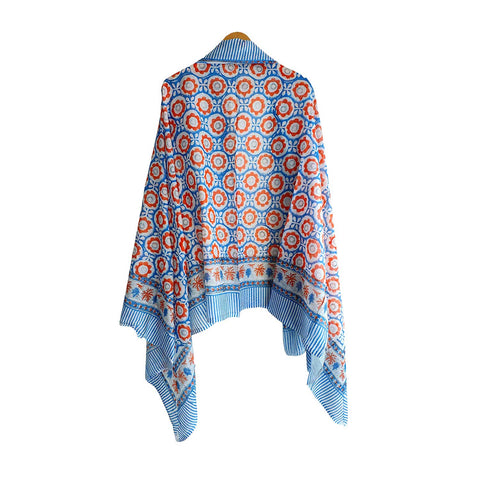 Bagru Block Print Sarong, Sarong Beach Wrap, Cotton Sarong,Pareo, Summer Pareo ,Size 45X80 Inc