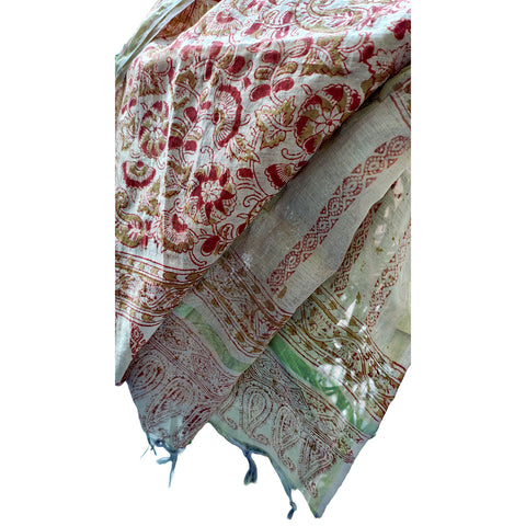 Chanderi Hand Block Printed Duptta