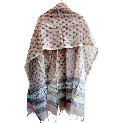 Chanderi Hand Block Printed Duptta