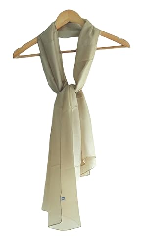 Silk Stole, Plain Multi Color, 51 cm Width x 65 cm Length, Lightweight